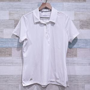 Adidas Golf Performance Tech Polo Shirt White Cap Sleeve Outdoors Womens Large